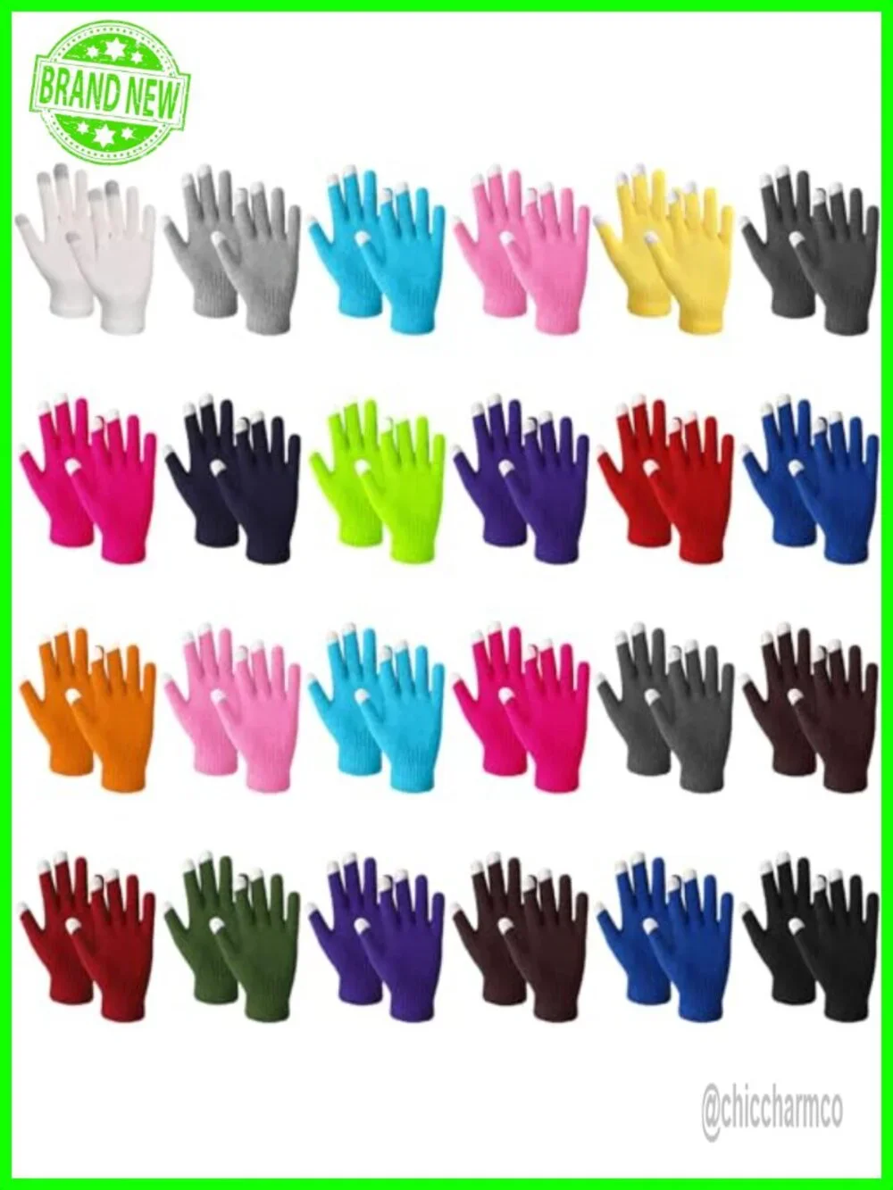 24 Pairs Touchscreen Winter Gloves Stretchy Knit for Men Women Driving Hiking